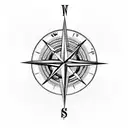 compass cross  tattoo design idea