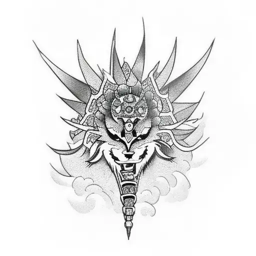 leg with spikes  tattoo design idea