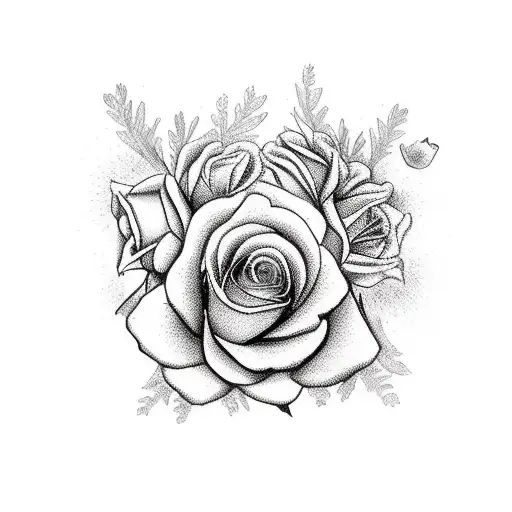 a man and women making love with flowers aroubd tattoo design idea