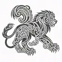Polynesian lion tattoo design idea