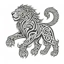 Polynesian lion tattoo design idea