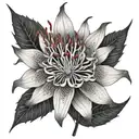 Bring Me the Horizon and red spider lily flower tattoo design idea