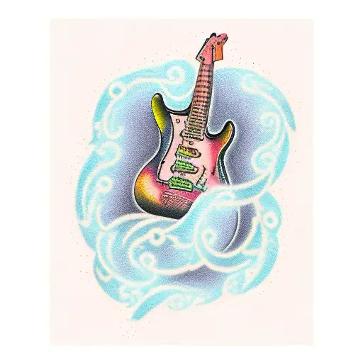 electric guitar tattoo design idea