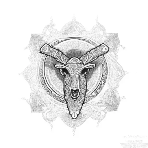 A cross pendant with intricate animal patterns, representing the connection between spirituality and nature tattoo design idea
