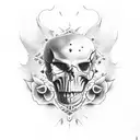 hand skull middle finger tattoo design idea