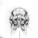 hand skull middle finger tattoo design idea
