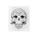 hand skull tattoo design idea