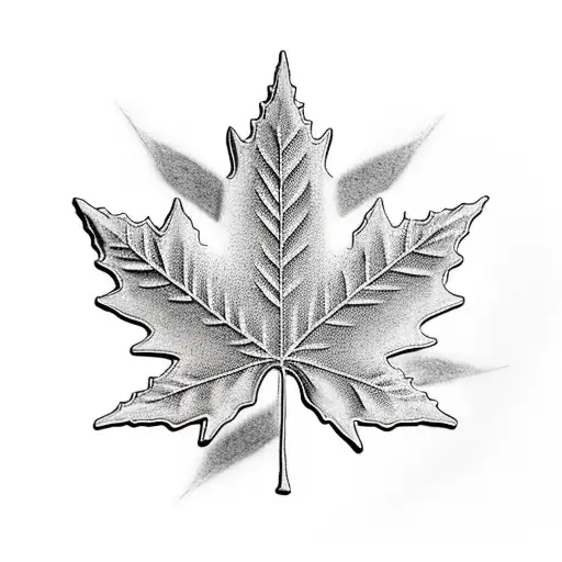 maple leaf palm tree tattoo design idea