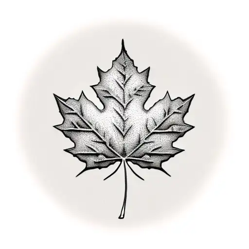 maple leaf and palm tree combined tattoo design idea