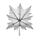 palm tree with maple leafs falling tattoo design idea