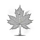 palm tree with maple leafs falling tattoo design idea