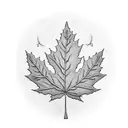 maple leaf palm tree tattoo design idea