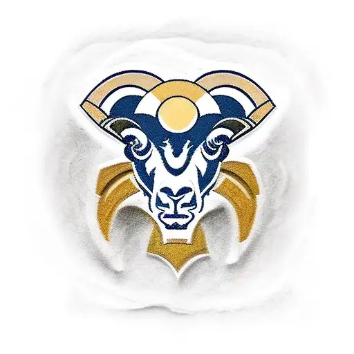 rams head breaking through skin tattoo design idea