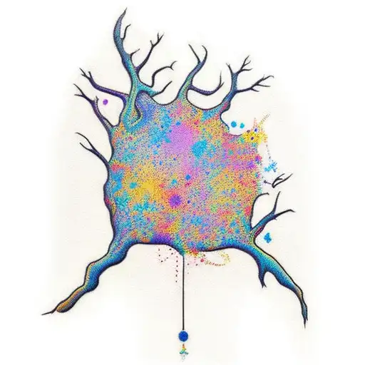  Create a colorful tattoo design to be placed on my right tricep, featuring the following elements:  An oak tree as the  tattoo design idea