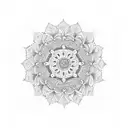 Mandala with Flowers oval  tattoo design idea