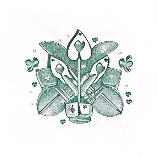 gambling, drinking, fighting and gun wielding leprechauns in a forest of four leaf clovers tattoo design idea