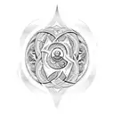 mother moon waves tattoo design idea