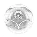 mother moon waves tattoo design idea