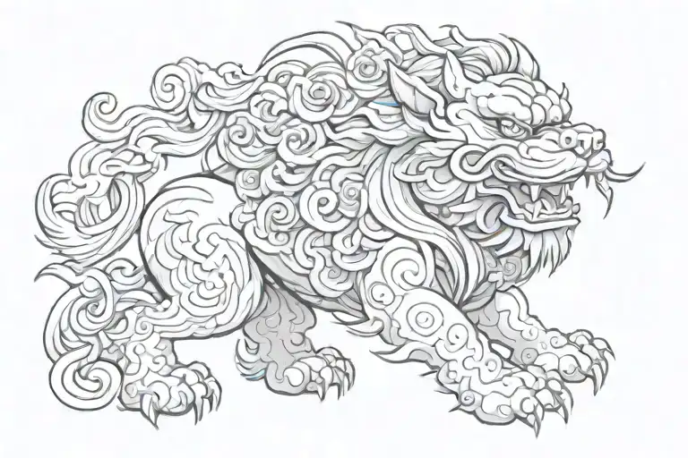 swagger chinese foo dog  tattoo design idea