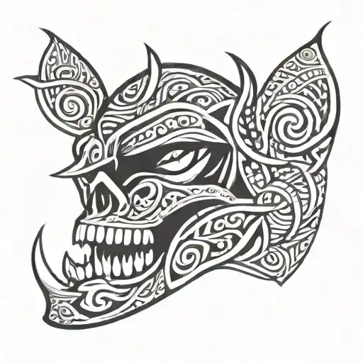 scary jaw tattoo design idea