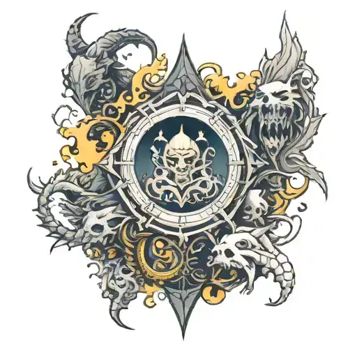 Incorporate elements from Elden Ring into a gaming-themed sleeve tattoo tattoo design idea