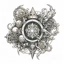 Incorporate elements from Elden Ring into a gaming-themed sleeve tattoo tattoo design idea