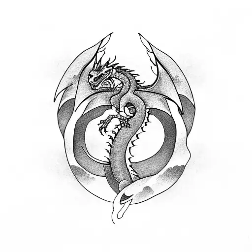 Dragon with wing spine tatoo  tattoo design idea
