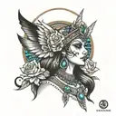 diosa egipcia maat tattoo design idea