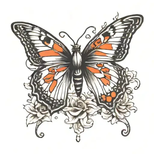 butterfly metamorphosis proces tattoo design idea