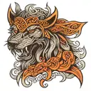viking wolf tattoo design idea
