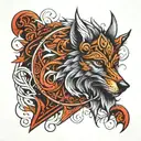 viking wolf tattoo design idea