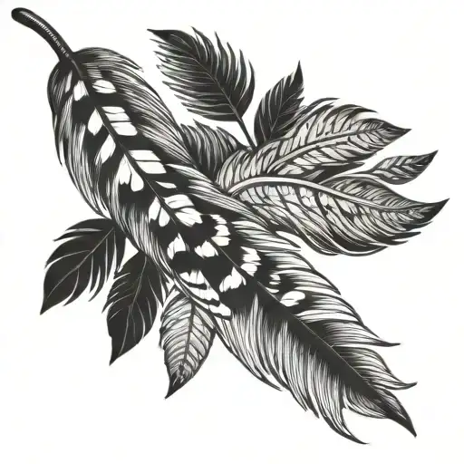 pheasant feather tattoo design idea