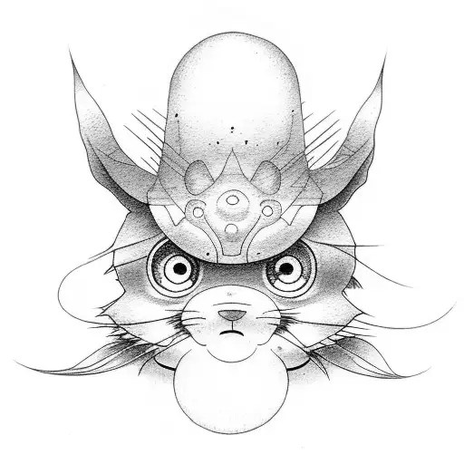 studio ghibli inspired tattoo with nature elements tattoo design idea