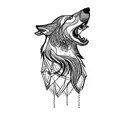 the head of a wolf tattoo design idea