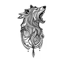 the head of a wolf tattoo design idea