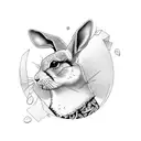 bad bunny  tattoo design idea