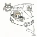 mordecai and rigby from regular show driving the car from juice wrlds second album cover tattoo design idea