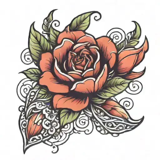 flower hand  tattoo design idea