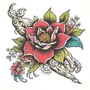 flower hand  tattoo design idea
