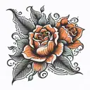 flower hand  tattoo design idea