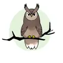 owl with full moons for eyes tattoo design idea