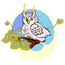 owl with full moons for eyes tattoo design idea