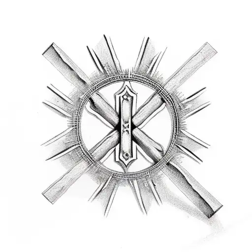 cross made out of nails tattoo design idea