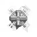 A cross made out of dumbbells tattoo design idea