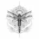 A motorcycle engine designed with intricate animal patterns like a dragonfly, lion, and eagle tattoo design idea