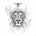 A motorcycle engine designed with intricate animal patterns like a dragonfly, lion, and eagle tattoo design idea