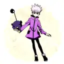 Hunter x hunter killua zoldik with purple eyes tattoo design idea