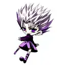 Hunter x hunter killua zoldik with purple eyes tattoo design idea