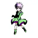 Hunter x hunter killua zoldik with purple eyes tattoo design idea