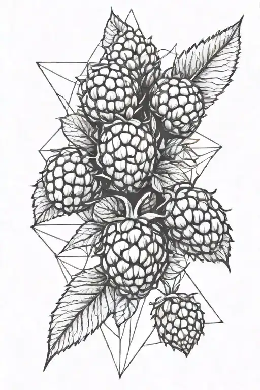 raspberries Daddy's Gallery tattoo design idea